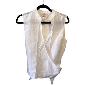 Talbots Irish linen size 10 sleeveless wrap blouse